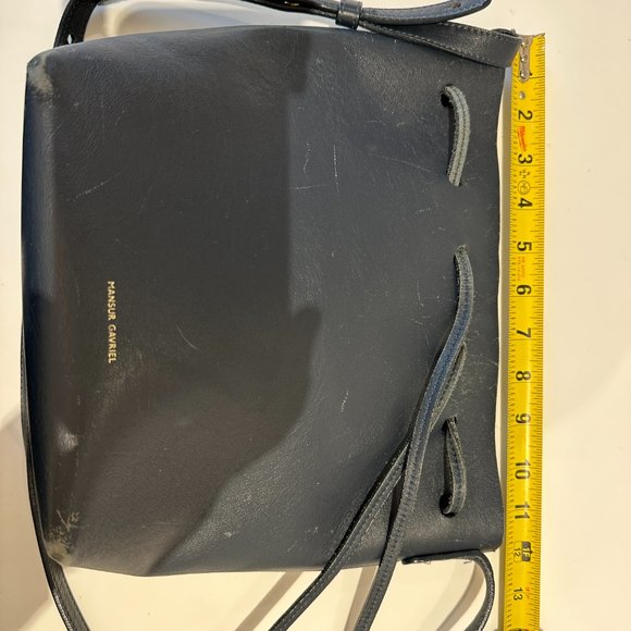 Mansur Gavriel Navy Bucket Bag - Picture 5 of 6